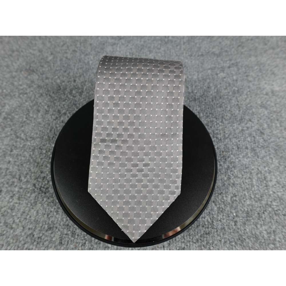 Andrew's Ties Milano 100% Silk Mens‎ Tie Gray Woven Pattern Made in Italy
